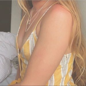 yellow & white stripped dress
